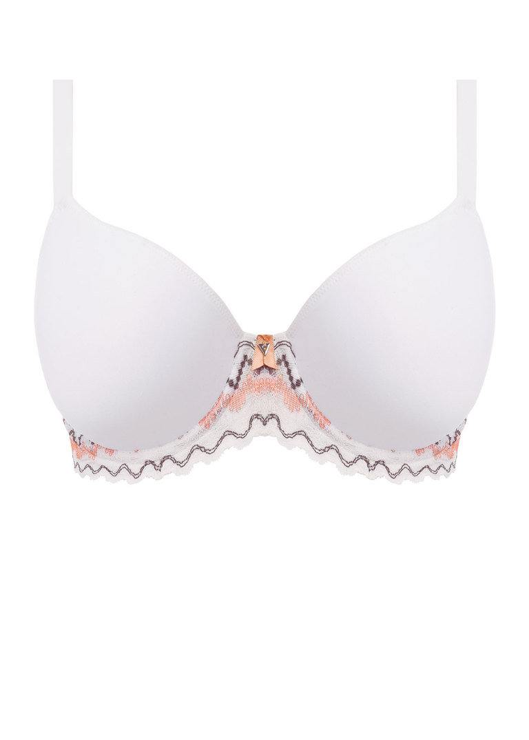 Biustonosz Freya FESTIVAL VIBE AA5620WRL Uw Moulded Plunge T-shirt Bra White Coral