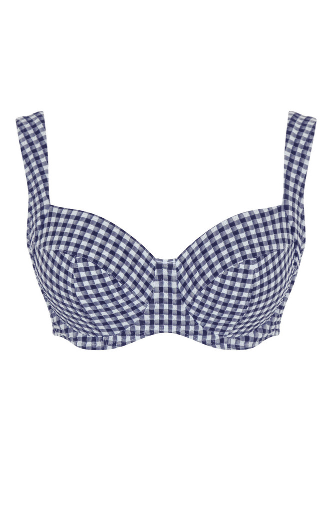 Biustonosz kąpielowy Panache Swim GINGHAM SW1722 Olivia Full Cup Bikini Top Navy Gingham