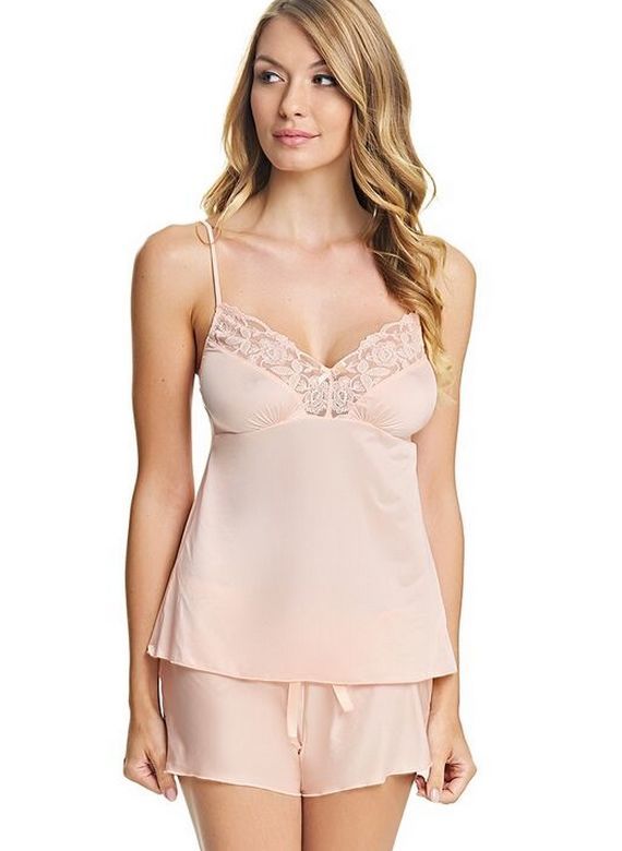 KOMPLET - Piżamka Fantasie SIENNA koszulka + szorty FL2678TEE + FL2676TEE Camisole + French Knicker Tea Rose (S, M, L)