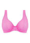 Biustonosz kąpielowy Freya JEWEL COVE AS7230SRA Uw High Apex Bikini Top Stripe Raspberry