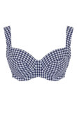 Biustonosz kąpielowy Panache Swim GINGHAM SW1722 Olivia Full Cup Bikini Top Navy Gingham