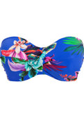 KOMPLET - Bandeau kąpielowe Fantasie Swim HALKIDIKI FS501909ULE Uw Twist Bandeau Bikini Top Ultramarine (38G) + majtki do wyboru