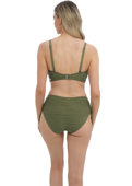 KOMPLET - Biustonosz kąpielowy Fantasie Swim BEACH WAVES FS502210OLE (30F) Uw Bandeau Bikini Top + FS502274OLE Adjustable Leg Bikini Short (M) Olive