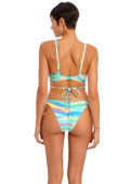 KOMPLET - Biustonosz kąpielowy Freya Swim SUMMER REEF AS204827AQA Uw Plunge Bikini Top Aqua (32FF) + majtki wiązane